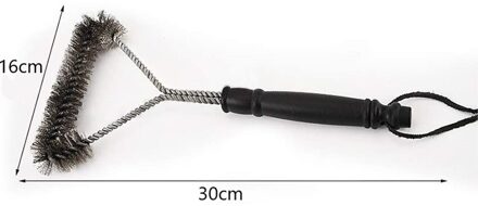 Rvs Grill Borstel 3 In 1 Barbecue Borstel Keuken Duurzaam Draad Borstels Outdoor Home Bbq Koken Accessoires 30x16cm