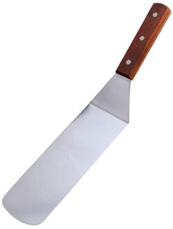 Rvs Grill Spatel Steak Schop Houten Handvat Bakplaat Spatel Steak Koekenpan Schop Koken Gereedschap Keuken Accessoires 1