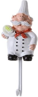 Rvs Haak Cartoon Koken Chef Leuke Haak Keuken Badkamer Handdoek Muur Haak Decoratie Plakken Opbergrek Brons