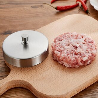 Rvs Hamburger Pasteitjes Mold Maker Handbediende Burger Druk Keuken Accessoires Koken Gereedschap Zilver Kleur YL896376