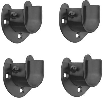 Rvs Hanger Staaf Beugel U-Vormige Open Socket Bracket Douchegordijn Rod End Ondersteuning Flens