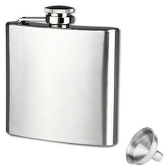 Rvs Heupfles met Trechter voor Liquor Whisky Wijn 4 5 6 7 8 9 10 18 OZ Outdoor draagbare Pocket Kolven Alcohol Fles 6 OZ