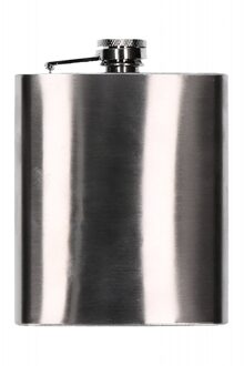 RVS heupflesje met schroefdop 200 ml - Heupflessen Zilverkleurig