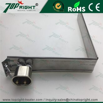 Rvs hoekige mica band heater element met de plug 215x215x40mm 230v800w