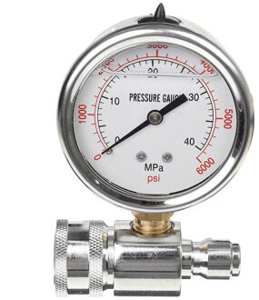 Rvs Hogedrukreiniger Manometer 6000PSI/40MPa 3/8in Fitting