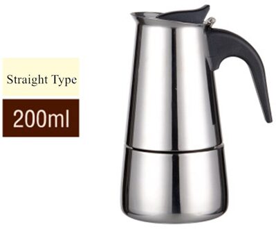 Rvs Italiaanse Moka Pot Koffie Pot Europese Stijl Geconcentreerd Franse Koffie Pot Filter Pot 200ML