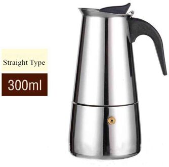 Rvs Italiaanse Moka Pot Koffie Pot Europese Stijl Geconcentreerd Franse Koffie Pot Filter Pot 300ML