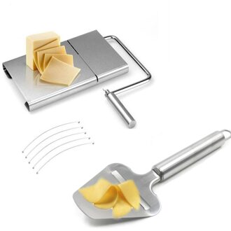 Rvs Kaas Slicer Tool Kaas Snijmachine Draad Cutter Met Serveren Board Voor Harde Semi Harde Kaas Boter