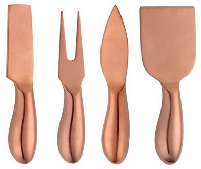 Rvs Kaasmes Set Kaas Grinder Kaasschaaf Vork Snijden Kazen Pizza Taart Bestek Chef Voedsel Verwerking Gereedschap roos goud