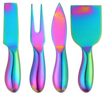 Rvs Kaasmes Set Kaas Grinder Kaasschaaf Vork Snijden Kazen Pizza Taart Bestek Chef Voedsel Verwerking Gereedschap veelkleurig