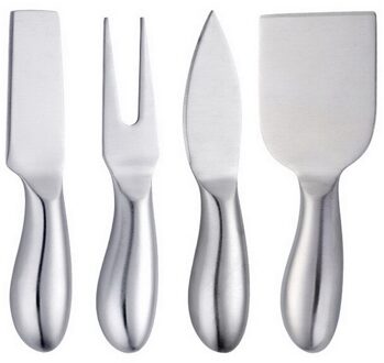 Rvs Kaasmes Set Kaas Grinder Kaasschaaf Vork Snijden Kazen Pizza Taart Bestek Chef Voedsel Verwerking Gereedschap zilver