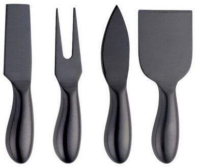 Rvs Kaasmes Set Kaas Grinder Kaasschaaf Vork Snijden Kazen Pizza Taart Bestek Chef Voedsel Verwerking Gereedschap zwart
