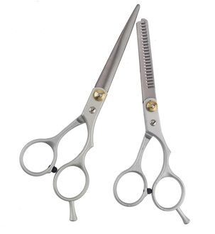 Rvs Kapsalon Schaar Regelmatige Haar Snijden + Dunner Schaar Set Kappers Gereedschap WH998