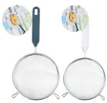RVS keuken vergiet/zeef met handvat 12 cm