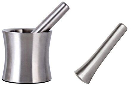 Rvs Knoflook Pounder Lekvrije Cover Mortel Pot Mortel Stamper Set Gepolijst Knoflookpers Slijpen Container