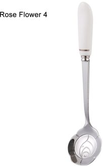 Rvs Koffie Lepel Keramische Handvat Theelepels Bestek Lepel Ijs Suiker Bestek Goud Keuken Tool roos bloem 4