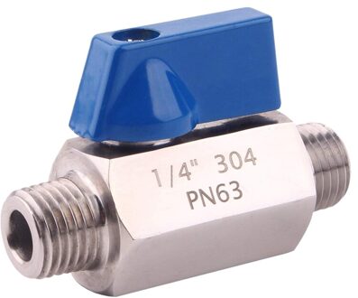 Rvs Kogelkraan-1/4 Inch Npt Mannelijke Kleine Mini Kogelkraan (1/4Inch Mannelijke & Mannelijke)