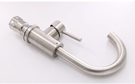 Rvs Kraan Metalen Kraan Duurzaam Water Kraan Koud Warm Water Kraan Voor Thuis Keuken Badkamer Hotel (Korte Stijl met zilver 1