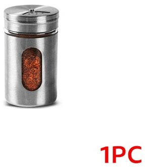 Rvs Kruidenpotjes Kruiden Blikjes Draaien Cover Zout Peper Shakers Tandenstoker Specerij Opslag Fles Keuken Kruidenrek Spice jar-1stk