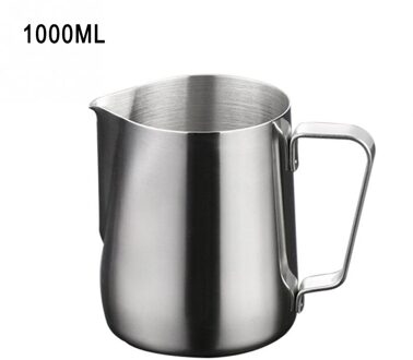 Rvs Latte Art Pitcher Melk Koffie Frohing Jug Espresso Koffie Mok Barista Craft Cappuccino Cup Pot Keuken Cook Tool 1000ml