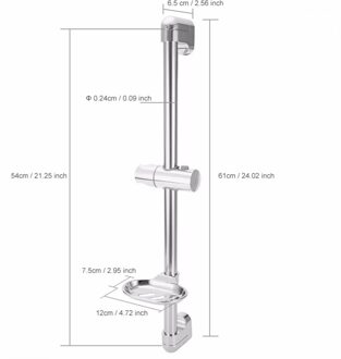 Rvs Lifting Houvast Douchekop Houder Beugel Met Zeepkist G1/2 Extension Douche Sliding Rail Slide Sproeier set