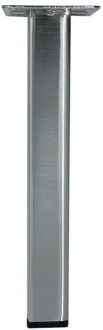 RVS look vierkanten meubelpoot 20 cm