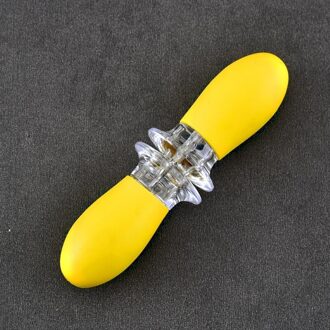 Rvs Maïs Vork Bbq Maïs Naald Anti-Brandwonden Barbecue Teken Abs Handvat Barbecue Gadget Bbq Barbeque Accessoires geel paar