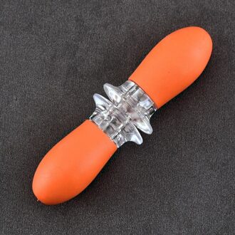 Rvs Maïs Vork Bbq Maïs Naald Anti-Brandwonden Barbecue Teken Abs Handvat Barbecue Gadget Bbq Barbeque Accessoires oranje paar