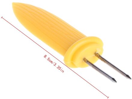 Rvs Maïskolven Houders Spiesjes Vorken BBQ Voedsel Geel Sticks