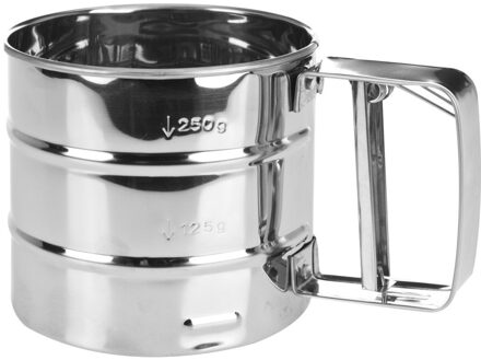 RVS Meelzeef / bloemzeef met knijper 16 x 11 x 10 cm - Poedersuikerzeef - Handzeef