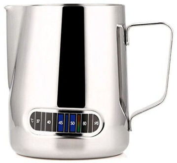 Rvs Melk Opschuimen Jug Barista Koffie Pitcher Met Thermometer-Maken Perfecte Schuim Voor Uw Cappuccino 550Ml 350