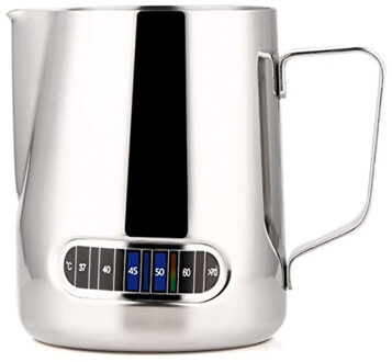 Rvs Melk Opschuimen Jug Barista Koffie Pitcher Met Thermometer-Maken Perfecte Schuim Voor Uw Cappuccino 550Ml 600ml