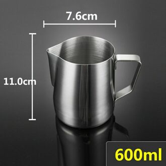 Rvs Melk Opschuimen Jug Frother Koffie Latte Container Pitcher 3 Maten Flessen 150Ml/350Ml/600ml