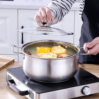 Rvs Melk Soep Pan Voorraad Pot Soeppan Met Deksel Non-stick Kookgerei B 16cm