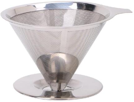 Rvs Mesh Koffie Filter Papierloze Giet Over Kegel Druppelaar Herbruikbare