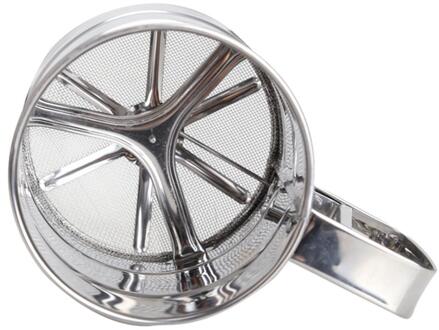 Rvs Mesh Zeefje Mechanische Bakken Poedersuiker Shaker Zeef Keuken Accessoires Cup Vorm Bakken Gebak Gereedschap