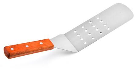 Rvs Metalen Bbq Grill Turner Spatel Keuken Kookgerei Accessoires Voor Schnitzels Bacon Teppanyaki Pannenkoek lang Perforated