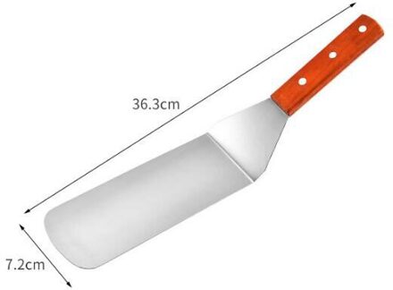 Rvs Metalen Bbq Grill Turner Spatel Keuken Kookgerei Accessoires Voor Schnitzels Bacon Teppanyaki Pannenkoek lang Solid