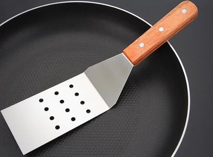 Rvs Metalen Bbq Grill Turner Spatel Keuken Kookgerei Accessoires Voor Schnitzels Bacon Teppanyaki Pannenkoek Perforated Spatula