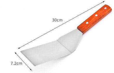 Rvs Metalen Bbq Grill Turner Spatel Keuken Kookgerei Accessoires Voor Schnitzels Bacon Teppanyaki Pannenkoek Solid Spatula