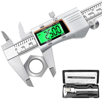 Rvs Metalen Omhulsel Digitale Schuifmaat Elektronische Schuifmaat Backlight Scherm 0-150Mm Meetinstrumenten