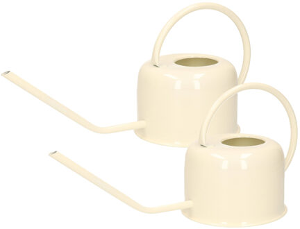 RVS metalen Plantengieter - wit - 1100 ml - Gieters voor binnen gebruik