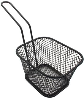 Rvs Mini Koekenpan Mand Mesh Draagbare Frietjes Manden Zeef Netto Gekwalificeerde Koken Keuken Gadget ^ 20 zwart