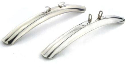 Rvs Motorfiets Racefiets Fiets Voor Achter Spatbord Zilver Flares Spatlappen Spatbord Splash Guard Defender