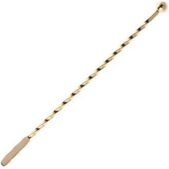 Rvs Muddler Schroefdraad Roerstokje Koffie Cocktail Roeren Bar Tool QX2E Goud