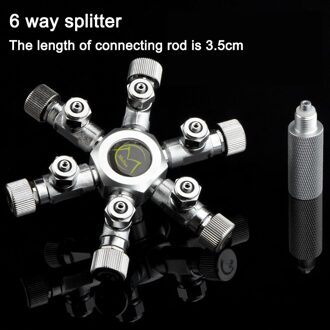 Rvs Multi Way Aquarium CO2 Splitter Distributeur Terugslagklep Magneetventiel CO2 Regulator Aquarium Accessoires grijs