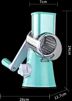 Rvs Multifunctionele Chopper Messen Groente Cutter Ronde Mandoline Slicer Aardappel Wortel Rasp Slicer Keuken Tool Blauw