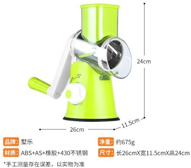 Rvs Multifunctionele Chopper Messen Groente Cutter Ronde Mandoline Slicer Aardappel Wortel Rasp Slicer Keuken Tool Licht Groen