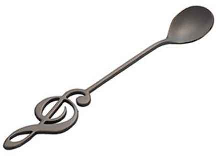 Rvs Muzieknoten Lepel Koffie Lepel Roeren Lepel Ijs Dessert Thee Mok Lepel Muziek Bar Lepel zwart goud