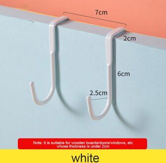 Rvs Nachtkastje Deur Haak Slaapzaal Dubbele Haak S-Haak Muur Opknoping Keuken Rack S-Haak Terug deur wit